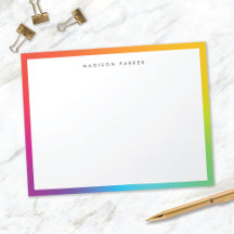 Minimalistisches, modernes Rainbow Border Notepad