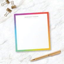 Minimalistisches, modernes Rainbow Border Notepad