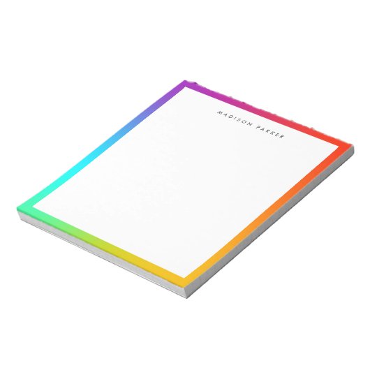 Minimalistisches, modernes Rainbow Border Notepad Notizblock (Rotiert)