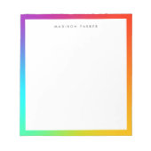Minimalistisches, modernes Rainbow Border Notepad Notizblock (Vorderseite)