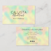 Minimalistisches modernes Rainbow Holograph Salon  Visitenkarte (Vorne/Hinten)