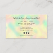 Minimalistisches modernes Rainbow Holograph Salon Visitenkarte (Rückseite)