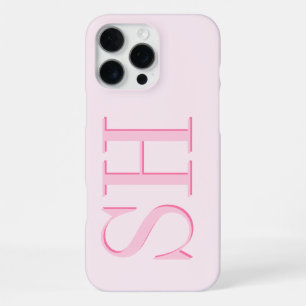 Minimalistisches modernes rosa Initial-Monogramm iPhone 16 Pro Max Hülle