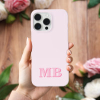 Minimalistisches modernes rosa Initialenmonogramm