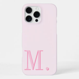 Minimalistisches modernes rosa Monogramm-Initial iPhone 16 Pro Max Hülle