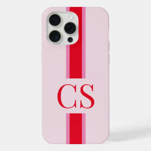 Minimalistisches modernes rosa rotes Initial-Monog iPhone 15 Pro Max Hülle