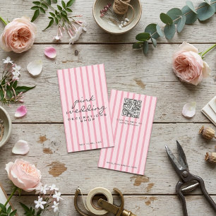Minimalistisches modernes rosa Streifenmuster-Skri Visitenkarte