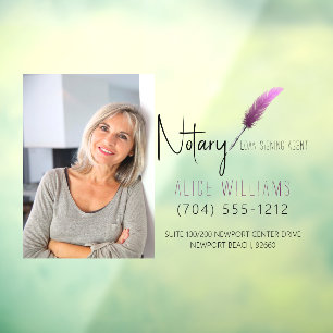 Minimalistisches modernes rosa und weißes Notarfot Fensteraufkleber