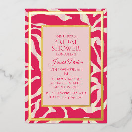 Minimalistisches modernes Rot-Rot-Rot-Brautparty Folieneinladung