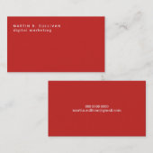 minimalistisches modernes Rot Visitenkarte (Vorne/Hinten)