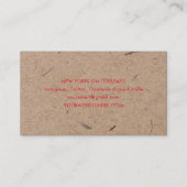 Minimalistisches, modernes, rotes Kraft-Papier Visitenkarte (Rückseite)