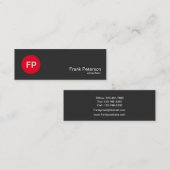 Minimalistisches modernes rotes Kreismonogramm Mini Visitenkarte (Vorne/Hinten)