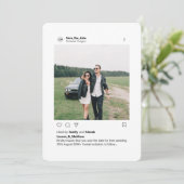 Minimalistisches modernes Round Corner Foto Instag Save The Date (Stehend Vorderseite)