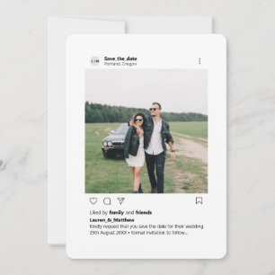 Minimalistisches modernes Round Corner Foto Instag Save The Date