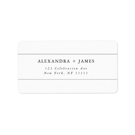 Minimalistisches, modernes Rücksendekennzeichen Adressaufkleber (Vorne)