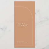 Minimalistisches, modernes Rust Boho Arch Wedding  Menükarte (Vorderseite)