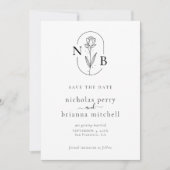 Minimalistisches modernes Rustikales Hochzeitmonog Save The Date (Vorderseite)