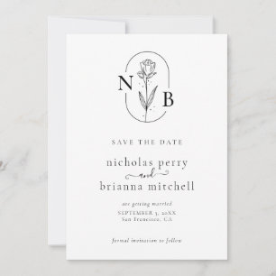 Minimalistisches modernes Rustikales Hochzeitmonog Save The Date