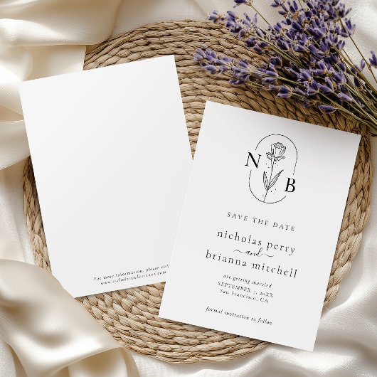 Minimalistisches modernes Rustikales Hochzeitmonog Save The Date