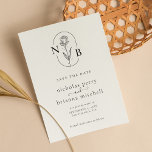 Minimalistisches modernes Rustikales Hochzeitmonog Save The Date<br><div class="desc">Minimalistisches modernes,  rustikales Hochzeitsmonogramm-Budget Save the Date.</div>
