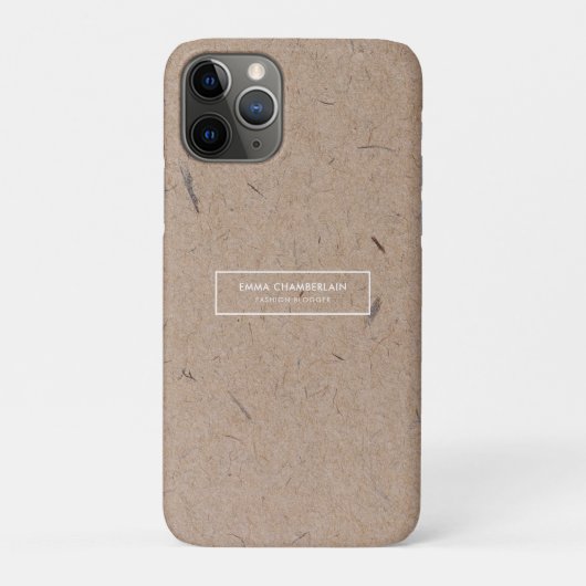 Minimalistisches, modernes, rustikales Kraftpapier Case-Mate iPhone Hülle (Rückseite)