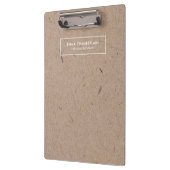 Minimalistisches, modernes, rustikales Kraftpapier Klemmbrett (Links)
