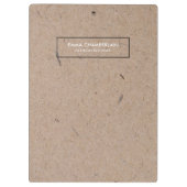 Minimalistisches, modernes, rustikales Kraftpapier Klemmbrett (Rückseite)