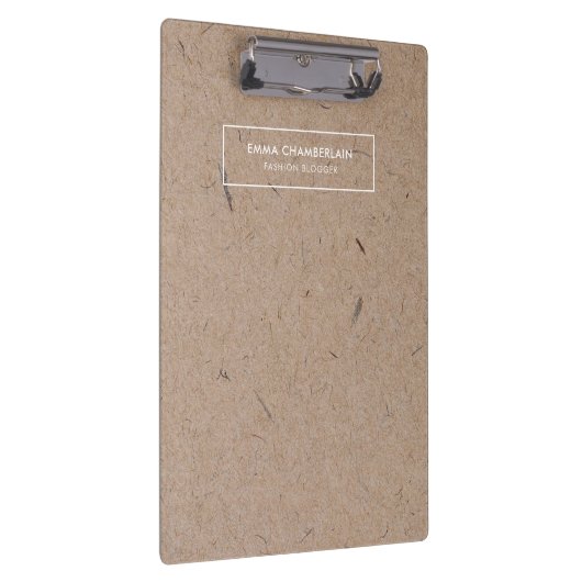 Minimalistisches, modernes, rustikales Kraftpapier Klemmbrett (Rechts)