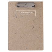 Minimalistisches, modernes, rustikales Kraftpapier Klemmbrett (Vorderseite)