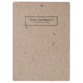 Minimalistisches, modernes, rustikales Kraftpapier Klemmbrett (Rückseite)