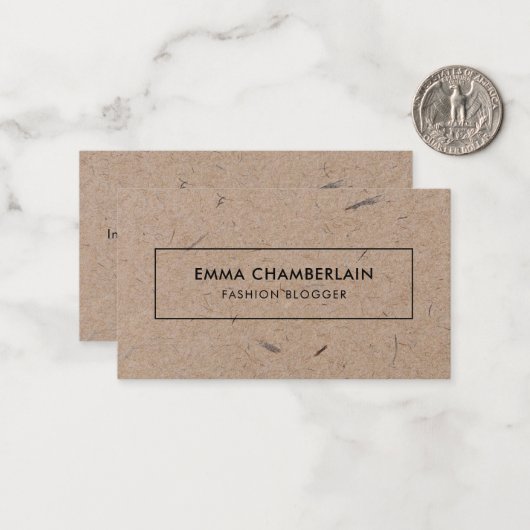 Minimalistisches, modernes, rustikales Kraftpapier Mitteilungskarte (Vorderseite/Rückseite Beispiel)