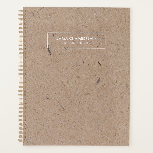 Minimalistisches, modernes, rustikales Kraftpapier Planer (Vorderseite)