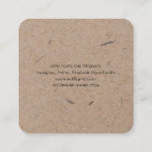 Minimalistisches, modernes, rustikales Kraftpapier Quadratische Visitenkarte (Rückseite)
