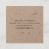 Minimalistisches, modernes, rustikales Kraftpapier Quadratische Visitenkarte (Rückseite)