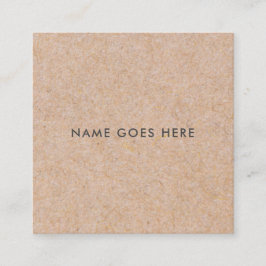 Minimalistisches modernes rustikales Kraftpapier Quadratische Visitenkarte