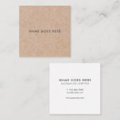 Minimalistisches modernes rustikales Kraftpapier Quadratische Visitenkarte (Vorne/Hinten)