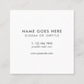 Minimalistisches modernes rustikales Kraftpapier Quadratische Visitenkarte (Rückseite)