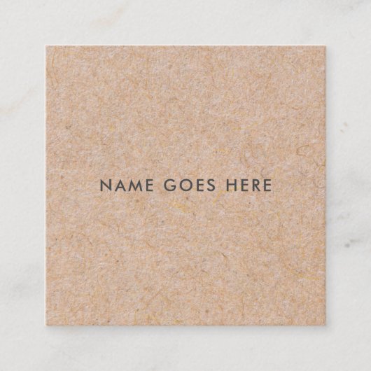 Minimalistisches modernes rustikales Kraftpapier Quadratische Visitenkarte (Vorderseite)