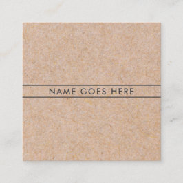 Minimalistisches modernes rustikales Kraftpapier Quadratische Visitenkarte