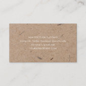 Minimalistisches, modernes, rustikales Kraftpapier Visitenkarte (Rückseite)
