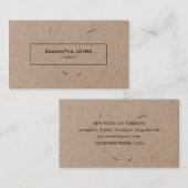 Minimalistisches, modernes, rustikales Kraftpapier Visitenkarte (Vorne/Hinten)
