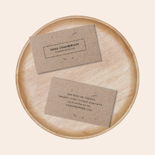 Minimalistisches, modernes, rustikales Kraftpapier Visitenkarte
