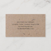 Minimalistisches, modernes, rustikales Kraftpapier Visitenkarte (Rückseite)