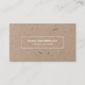 Minimalistisches, modernes, rustikales Kraftpapier Visitenkarte (Vorderseite)