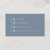 Minimalistisches, modernes, schlichtes Blau Visitenkarte (Rückseite)