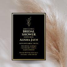 Minimalistisches modernes Schwarz-Gold-Brautparty