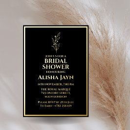 Minimalistisches modernes Schwarz-Gold-Brautparty Folieneinladung