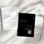 Minimalistisches, modernes Schwarz | QR-Code Hochf Einladung