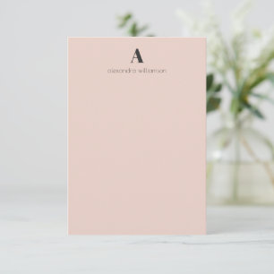 Minimalistisches modernes Schwarz und Rosa persona Dankeskarte
