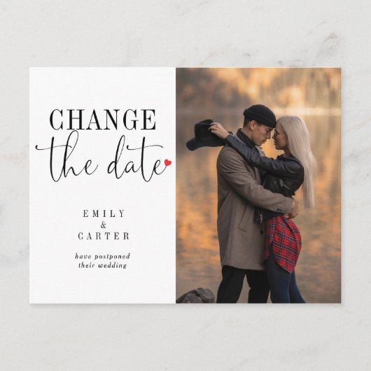 Minimalistisches modernes Schwarz verändert das Da Einladungspostkarte (Vorderseite)